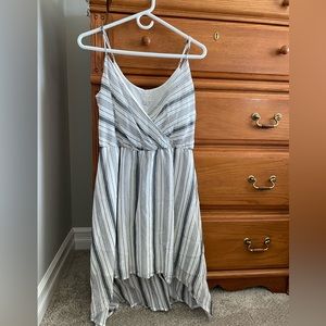 Striped high/low dress